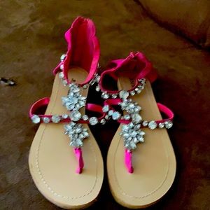 These pink and bling sandals are from Justfab